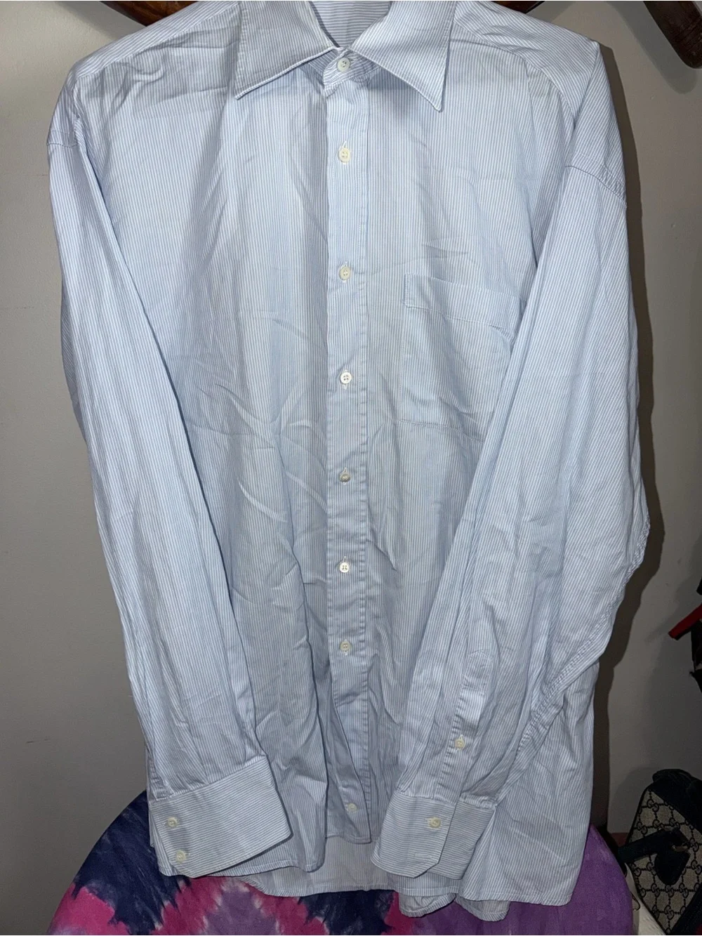 Vintage Gucci Light Blue Pinstripe Men’s Dress Shirt by Tom Ford